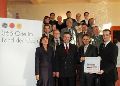 Rolf Baumann (MdL) und Ansgar Haag (Intendant) mit den anderen Thüringer Preisträgern