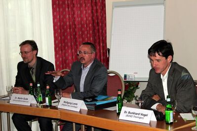 Dr. Martin Gude (Wirtschaftsministerium), Wolfgang Lemb (SPD), Dr. Burkhard Vogel (BUND) 