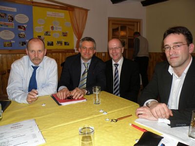 Andreas Räuber (Landtagskandidat), Steffen Lemme, Prof. Dr. Roland Merten (FSU), Steffen Sauerbier (Vors. SPD Roßleben)