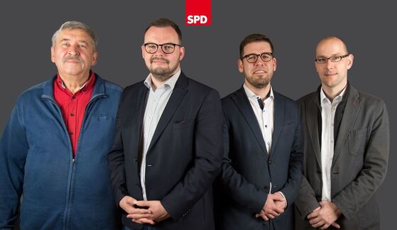 v.l. Peter Mittelstädt(Platz 2), Alexander Burkhardt(Platz 1), Bürgermeister Sven Schrade und Stefan Helbig(Platz 3)